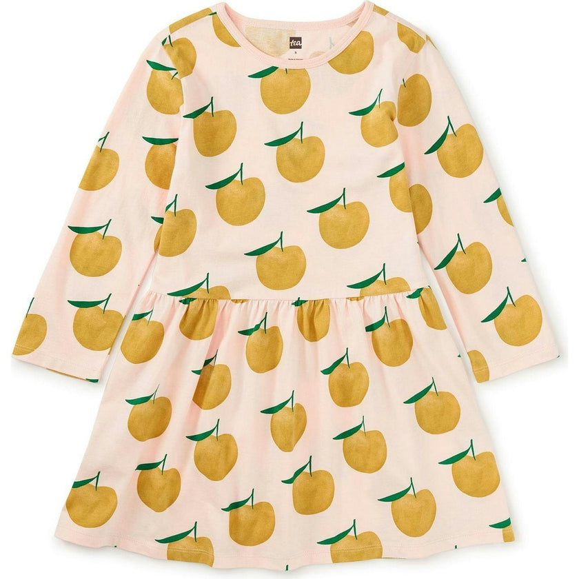 Long Sleeve Skirted Dress, Yellow