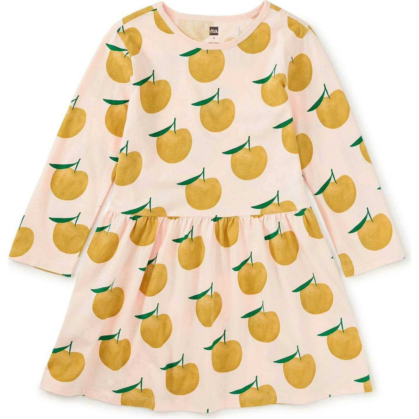 Long Sleeve Skirted Dress, Yellow