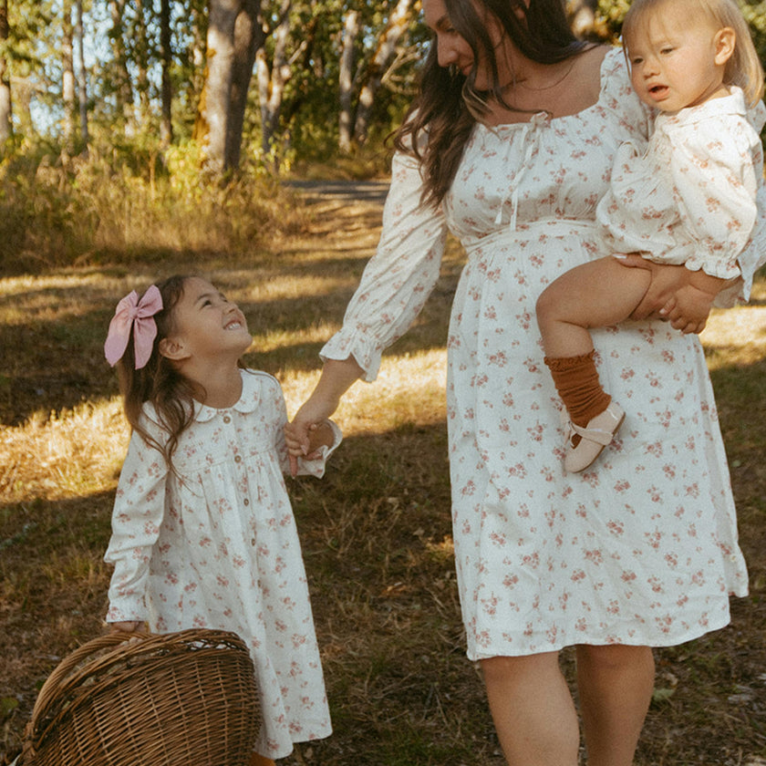 Organic Smocked Button Dress