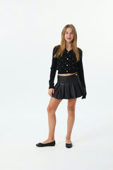 Jane Black Vegan Leather Pleated Skort