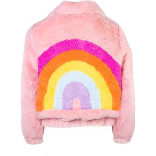 Rainbow Faux Fur Coat