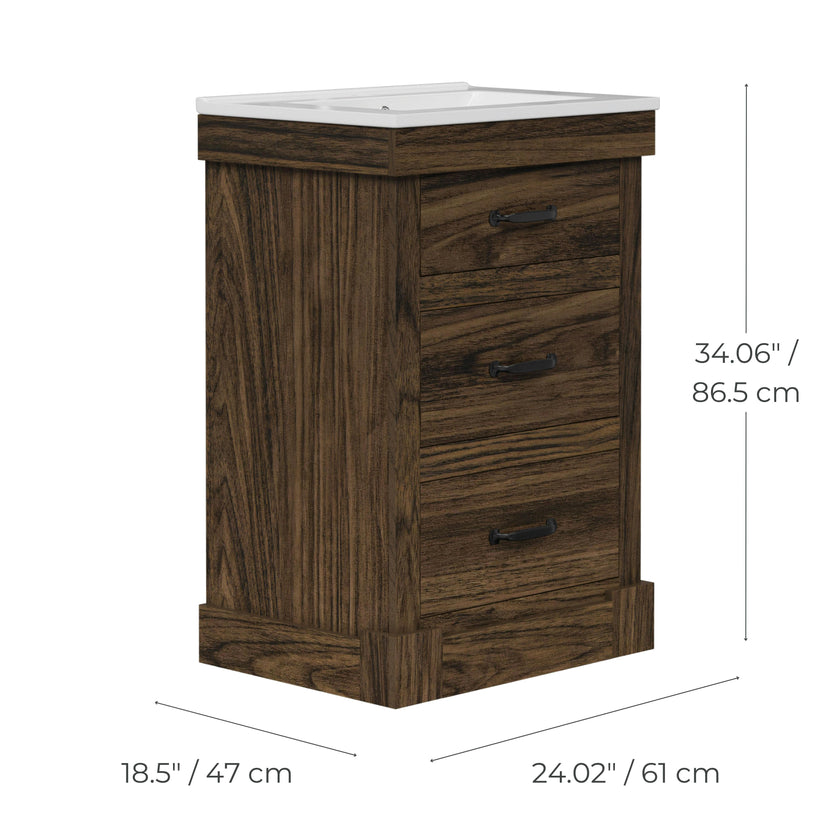 Teamson Home Donovan 24" Single Bathroom Vanity with Two Drawers