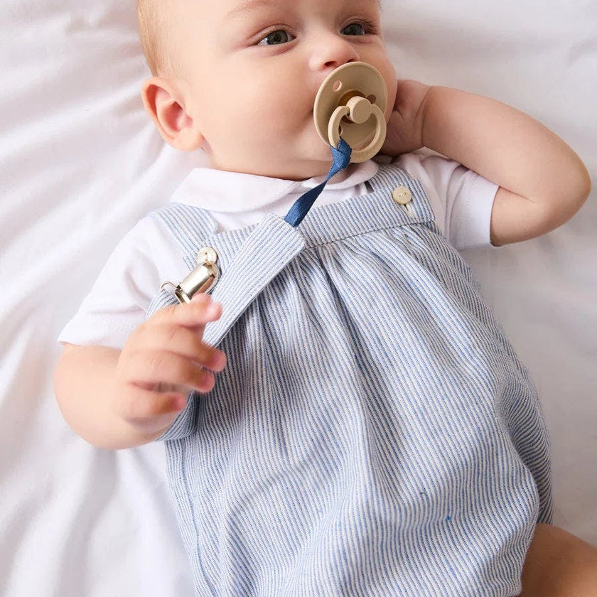 Alexander Stripe Sleeveless Button Detail Romper in Blue (3mths-2yrs)