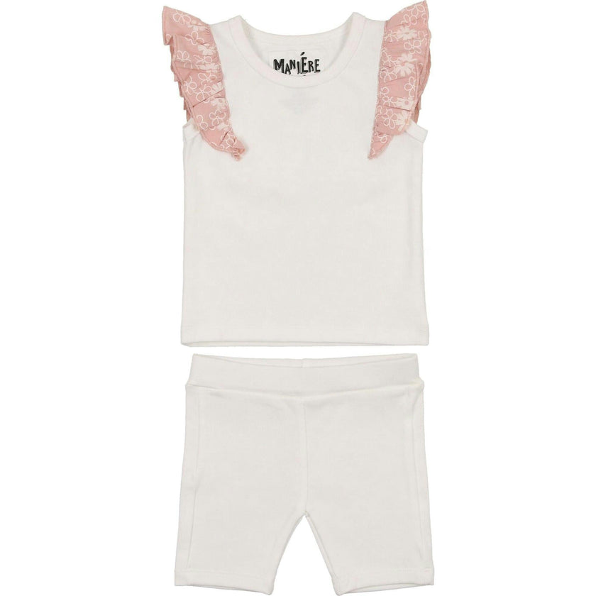 Shoulder Ruffle Top & Short Set