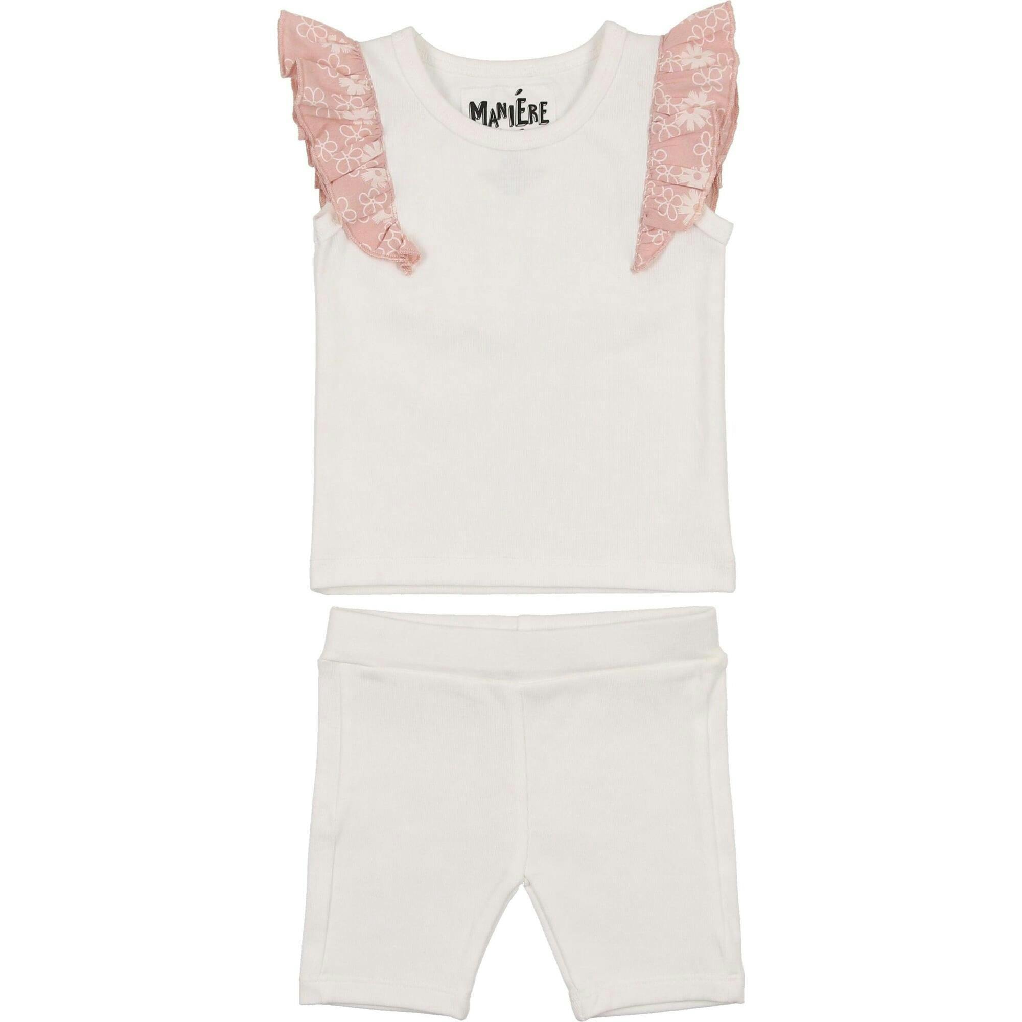 Shoulder Ruffle Top & Short Set