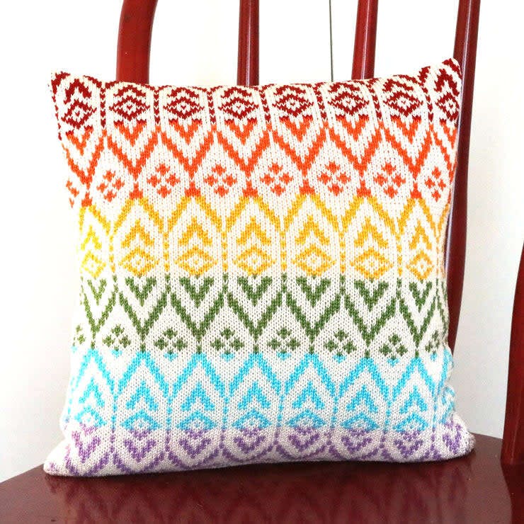 Rainbow Fair Isle Pillow