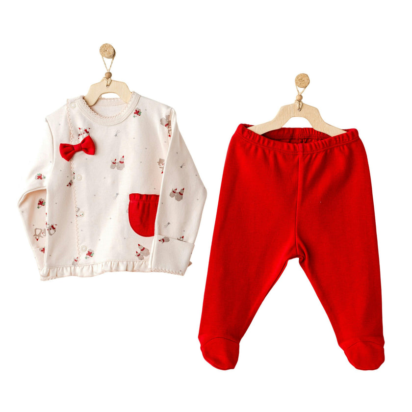 Red Penguin Bow Kimono Outfit