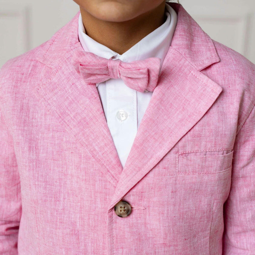 Classic Linen Bow Tie, Pink