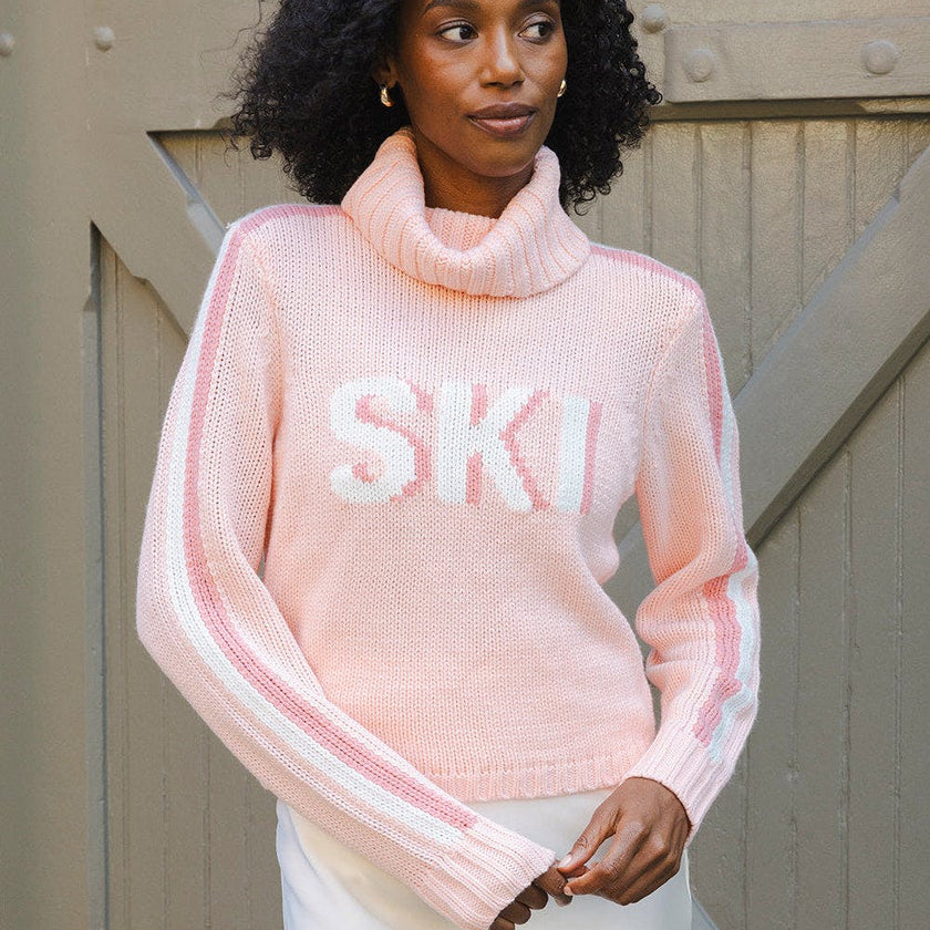 Jade Turtleneck Sweater - Light Pink Ski