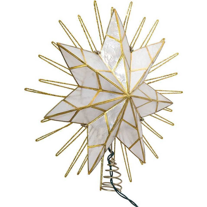 14-Inch 7-Point Natural Capiz Star Lighted Treetop