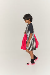 Black Striped Bathing Long Shorts