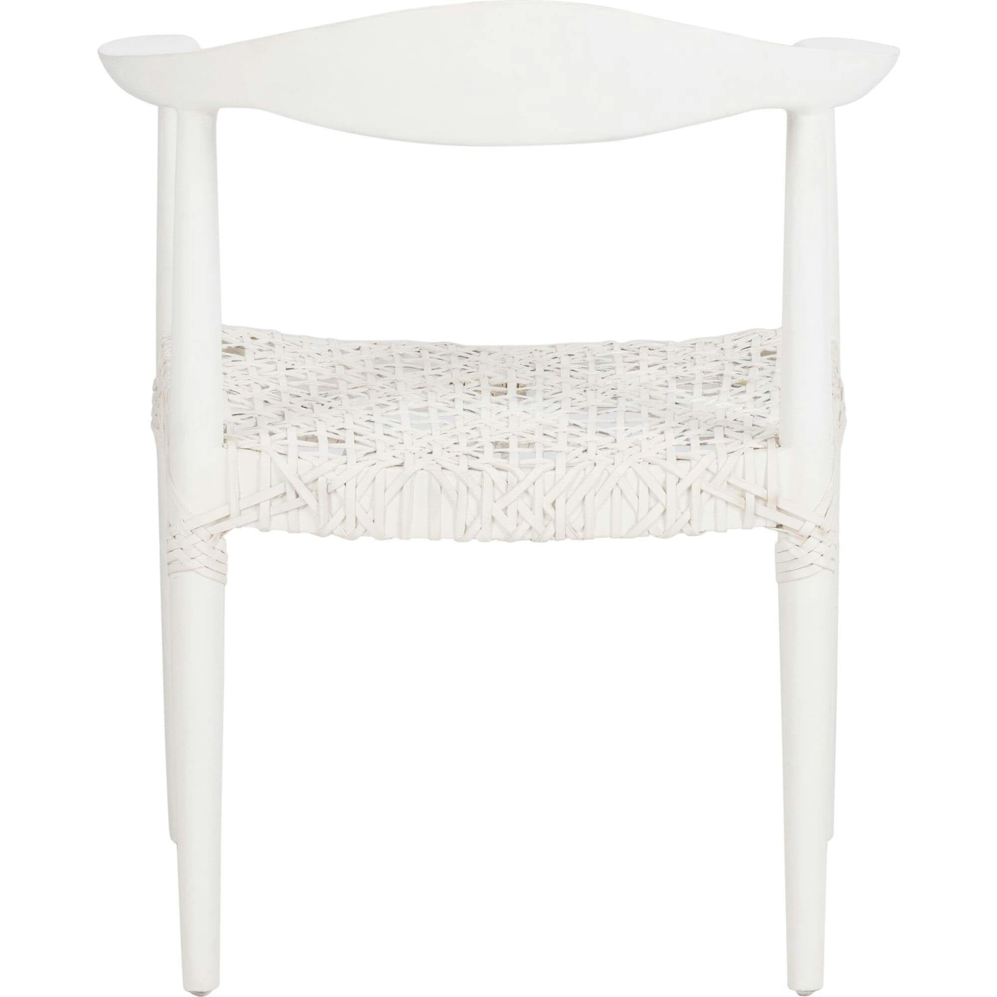 Juneau Leather Woven Accent Chair