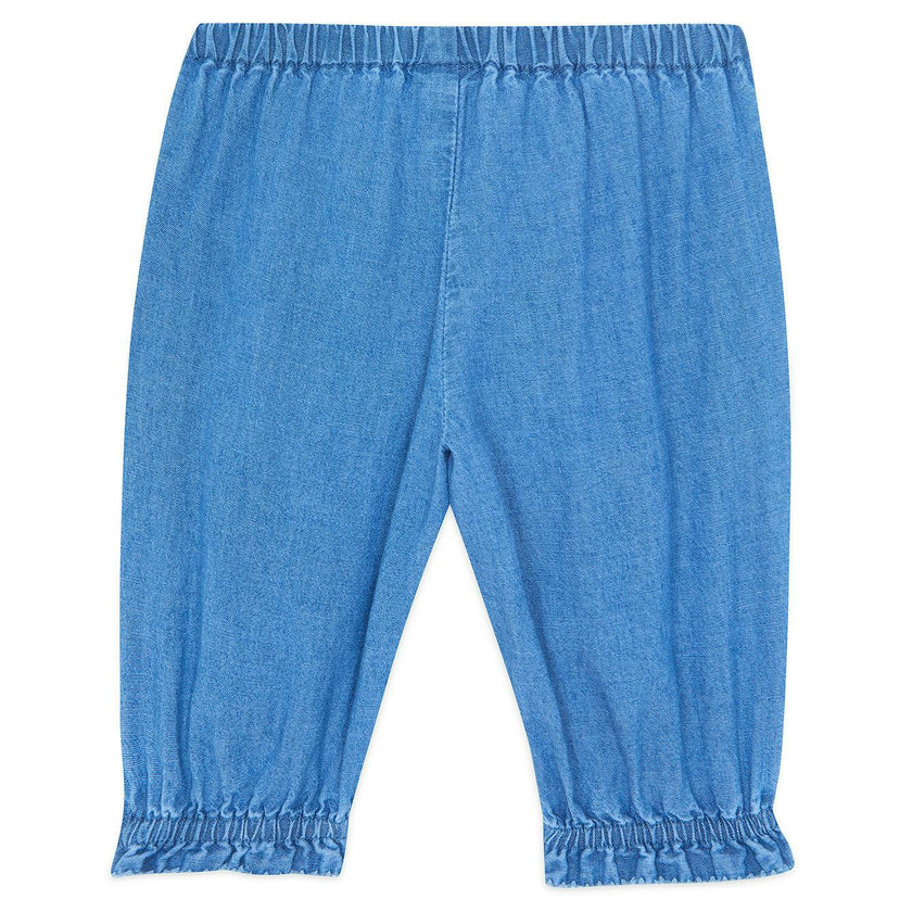 BONTON Noodle Frill Baby Pants - Chambray