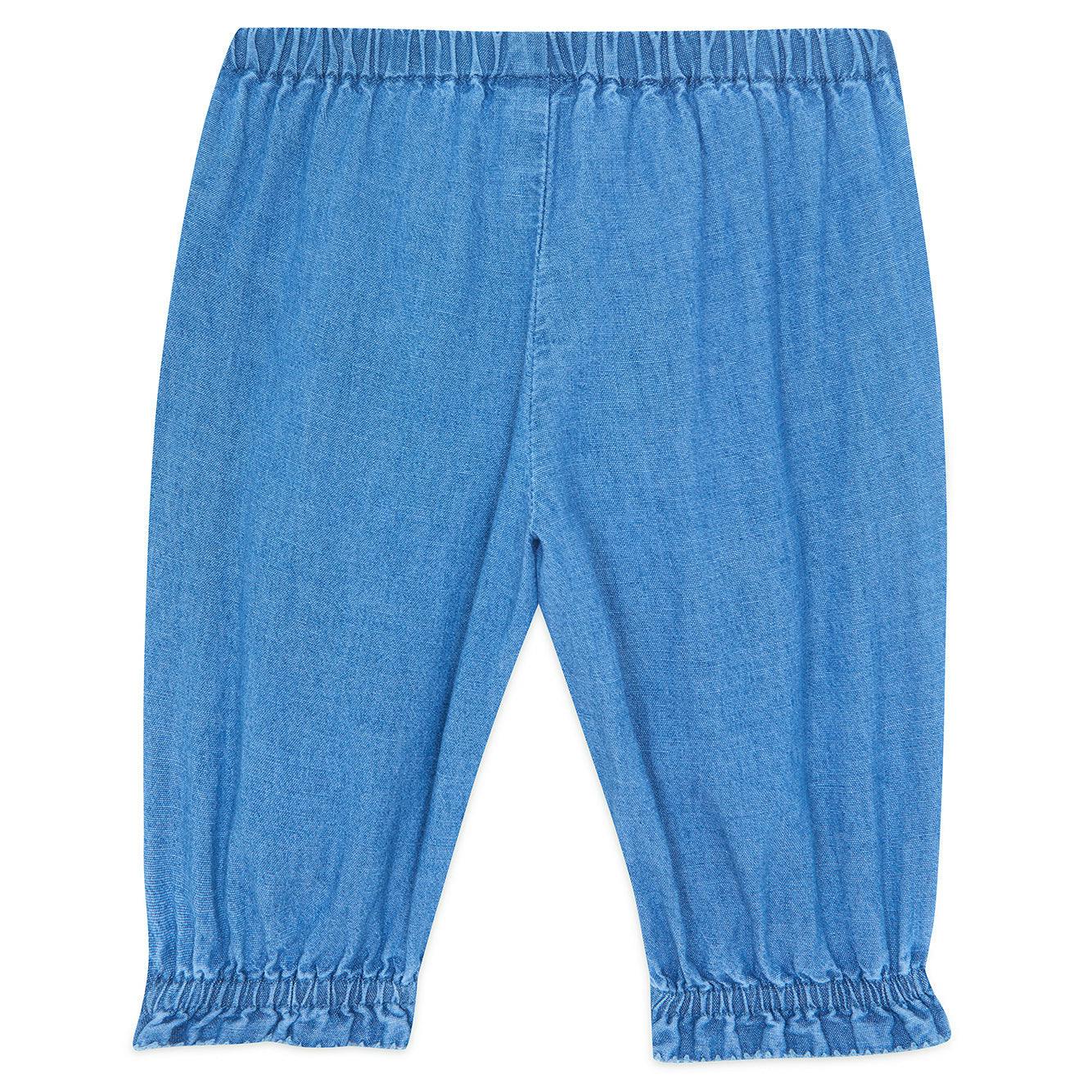 BONTON Noodle Frill Baby Pants - Chambray