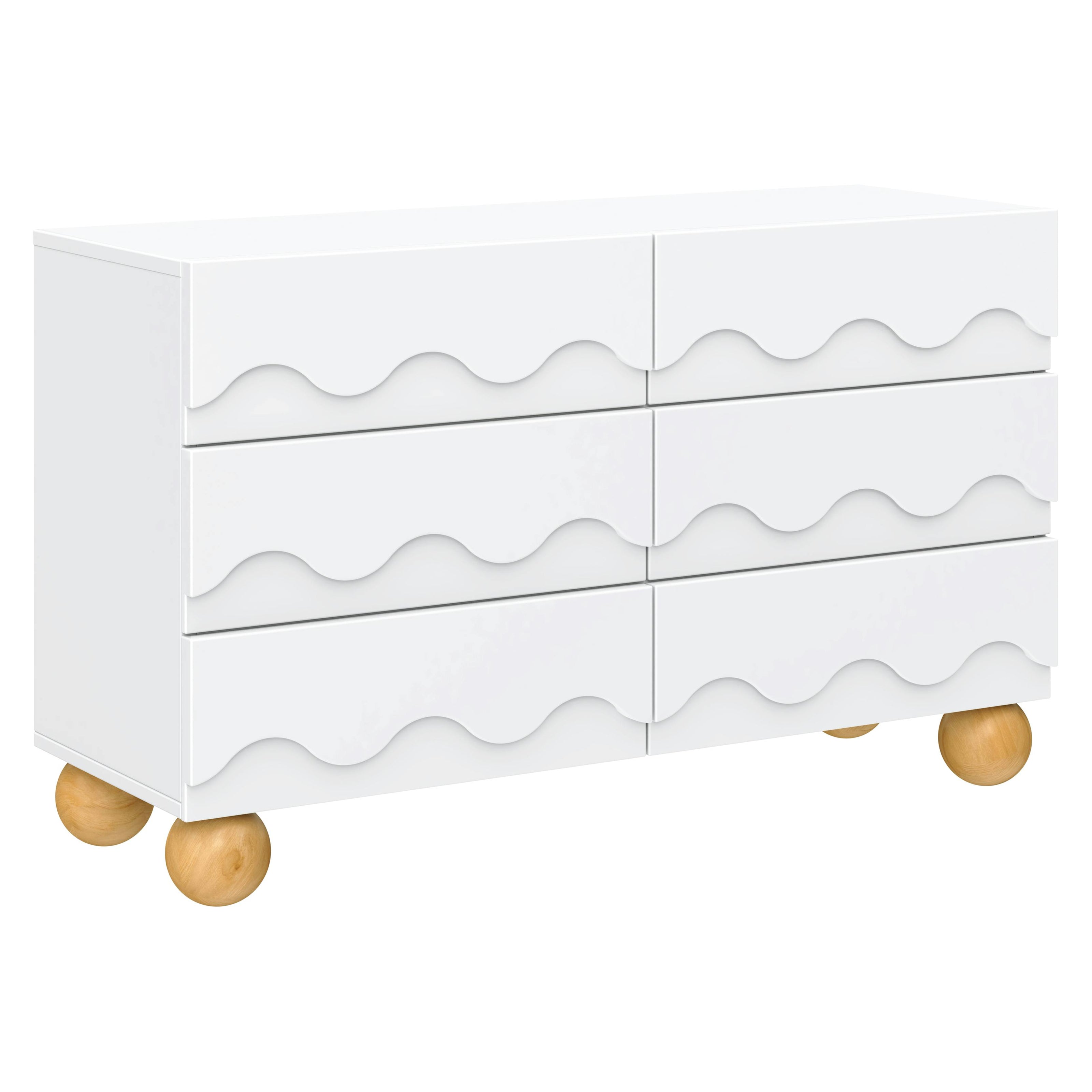 Lido Wave 6-Drawer Wide Assembled Dresser (56