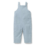 Baby Gingham Dog Overall, blue