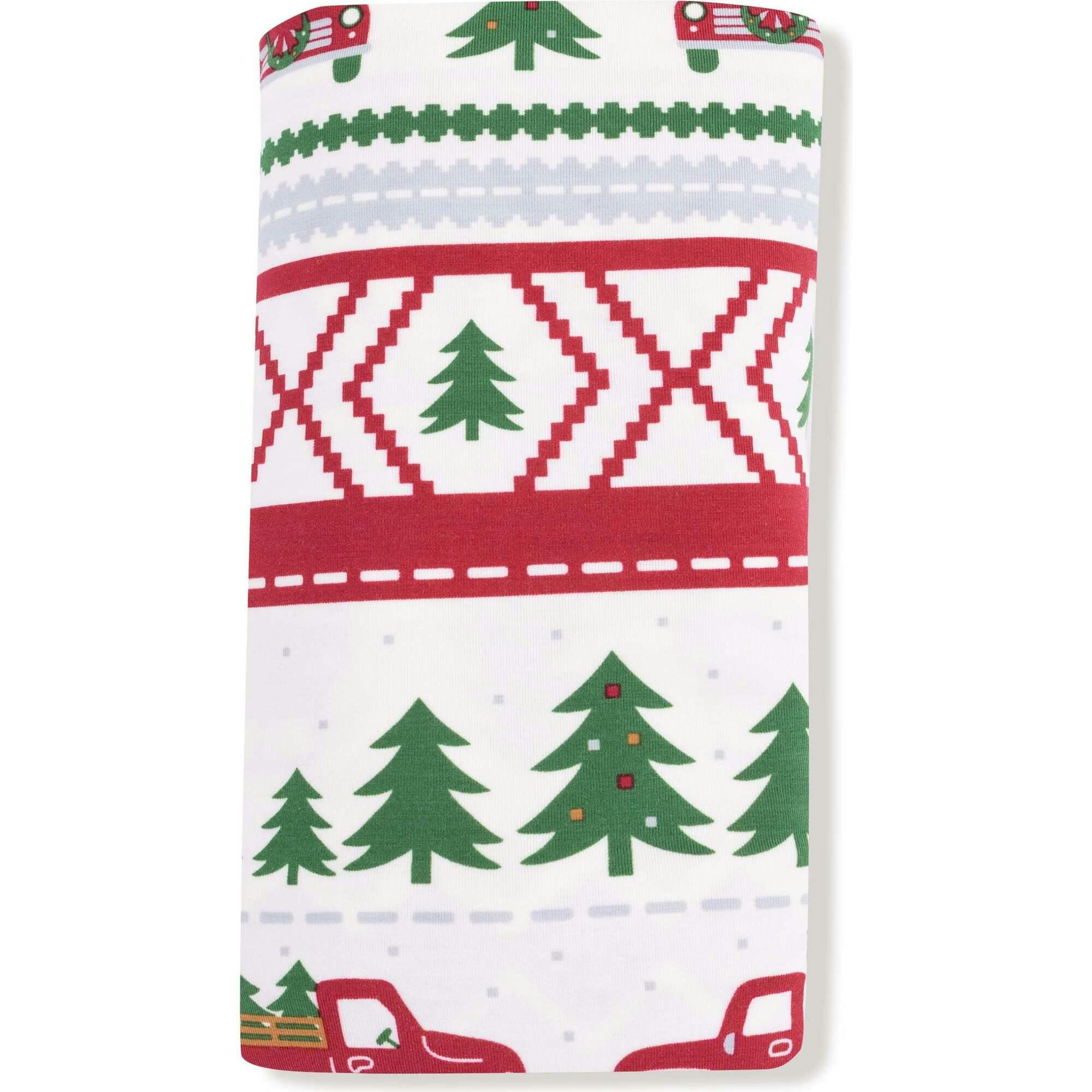 Red Truck Fair Isle - Swaddle Blanket