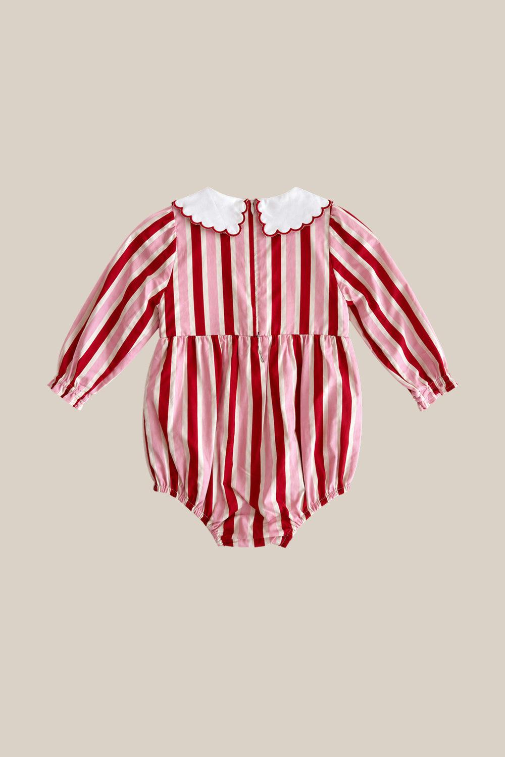 Baby Hawthorn Romper in Candy Cane Stripe