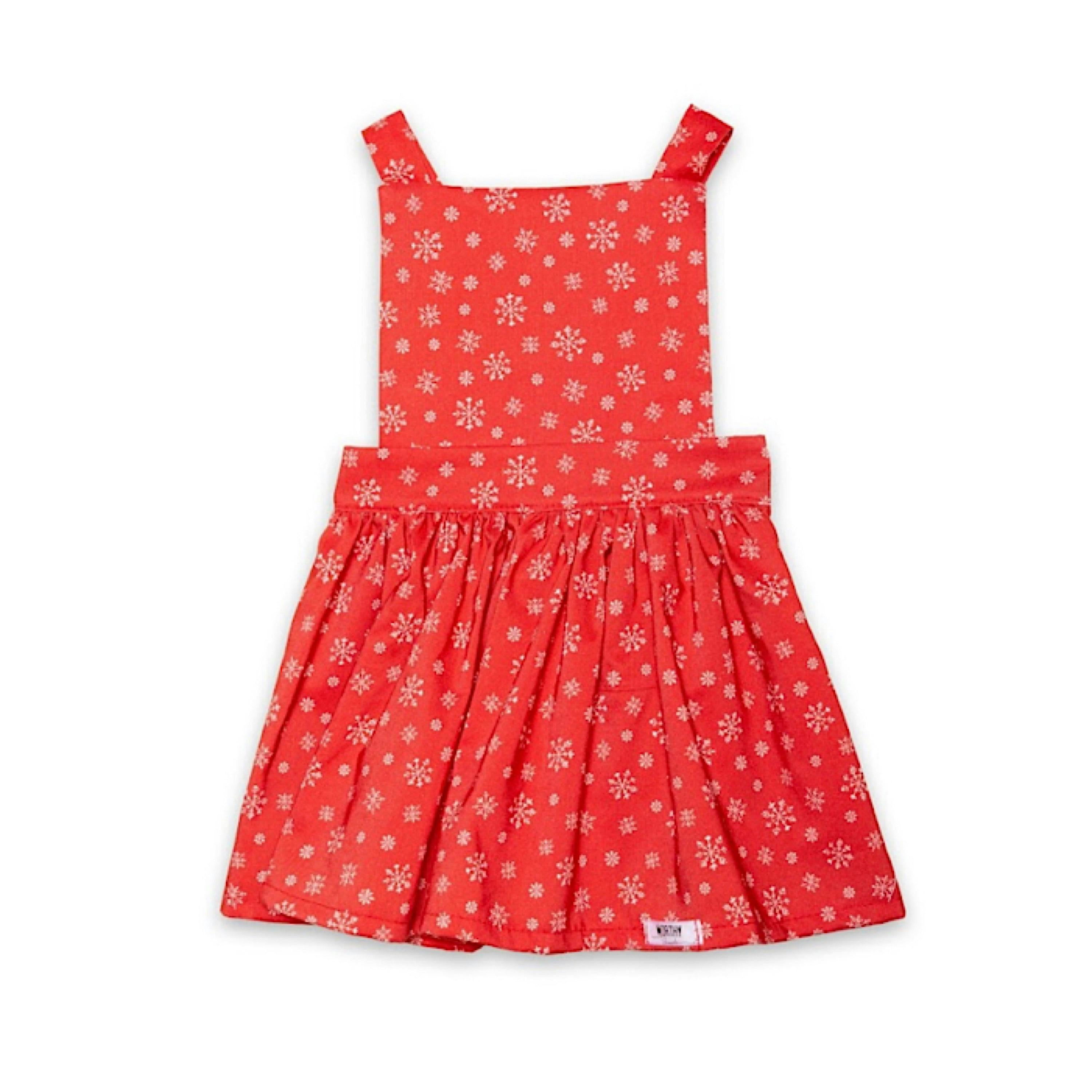 Pinafore Dress in Holiday Snow