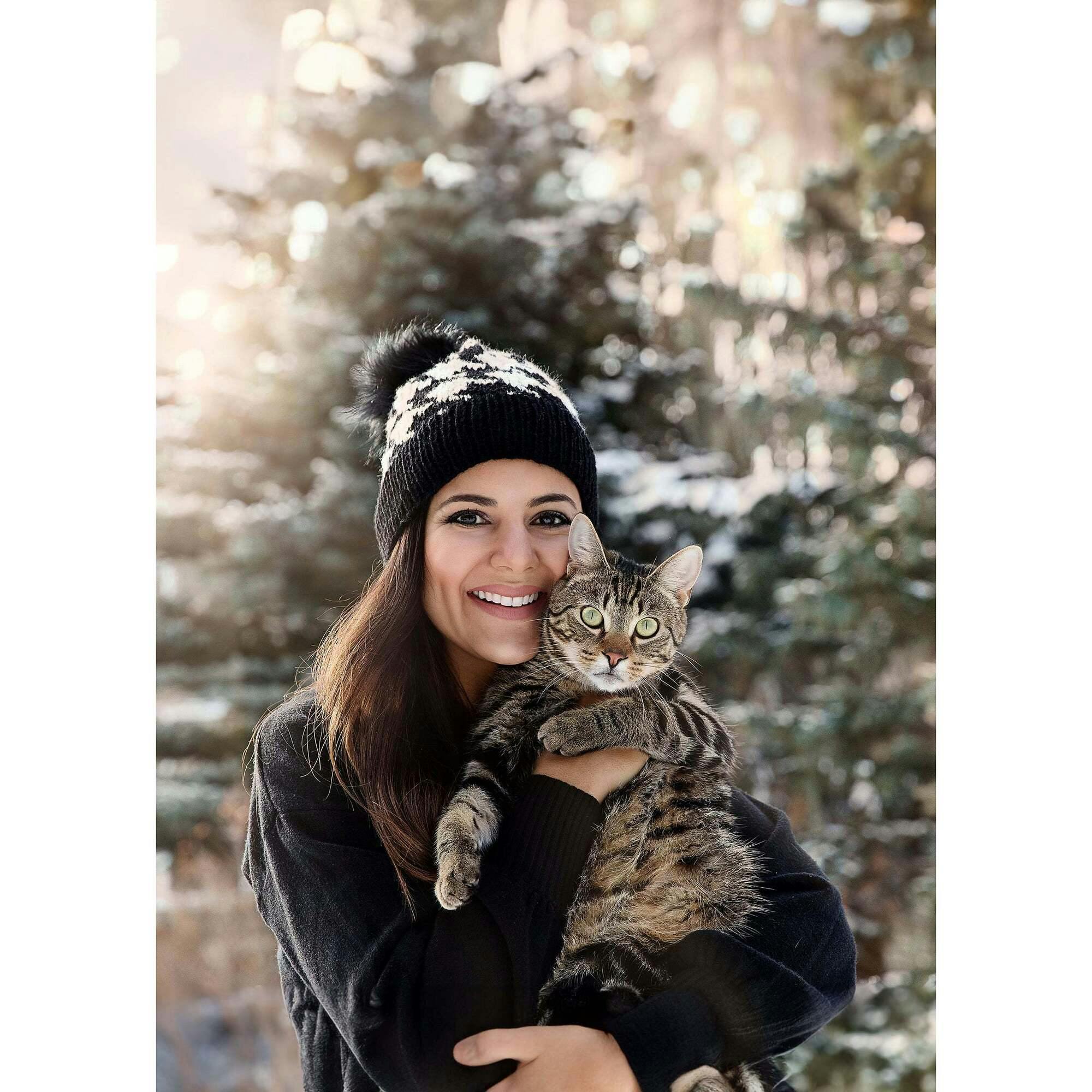 Houndstooth Knit Beanie (Snap On Pom Sold Separately)