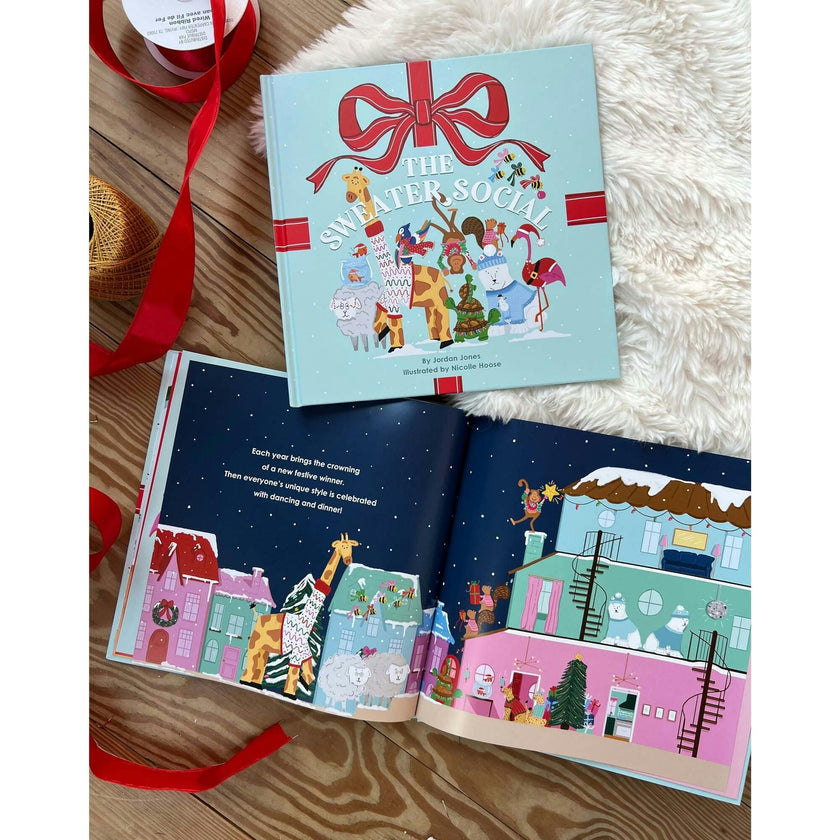 Packed Party The Sweater Social Holiday Children's Book - Secular Christmas Hardcover Book, 10.25x10.25 Inch, 28 Pages, Perfect for Classroom and Gifting
