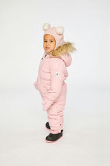 Baby Original One Piece Puffy Snowsuit With Removable Mittens And Boots Pale Dusty Pink