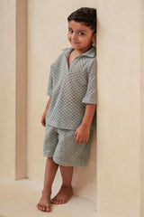 Harley Shorts and T-Shirt Set Powder Blue
