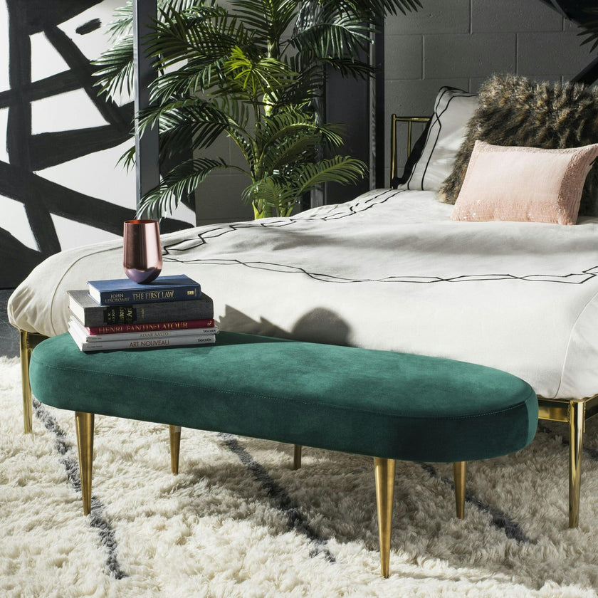 Corinne Velvet Oval Bench