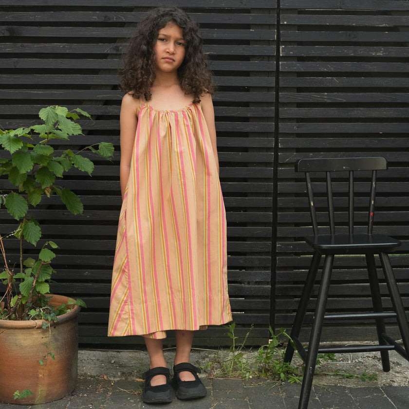 Cleo Green Stripe Cotton Slip Dress