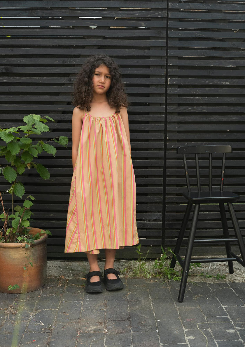 Cleo Green Stripe Cotton Slip Dress