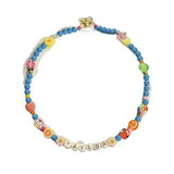 Colorful "Blue" Monogram Happy Necklace