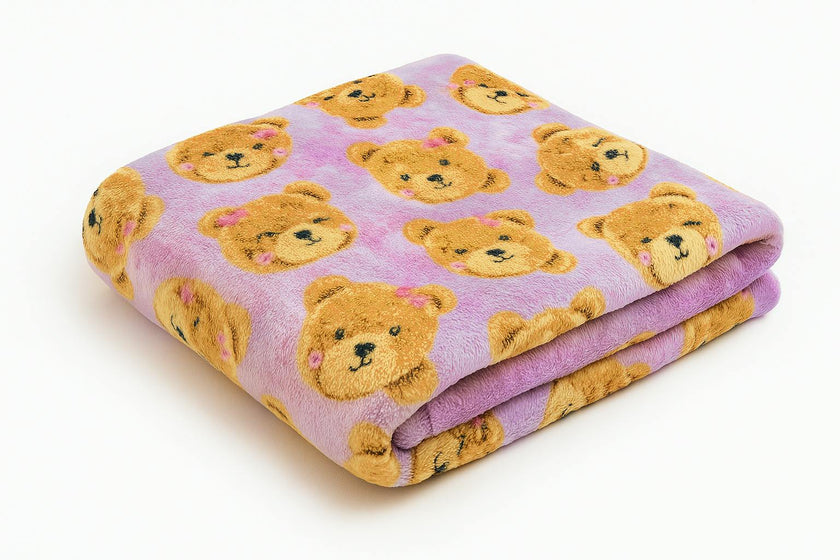 Plush Lavender Teddy Blanket