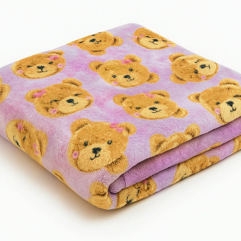 Plush Lavender Teddy Blanket