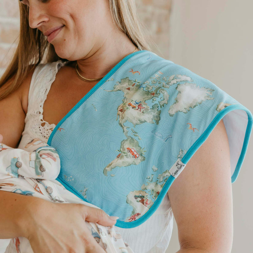 3 Pack Premium Burp Cloths - Dino Explorer