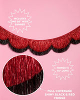 Red + Black Scallop Fringe - scalloped banner