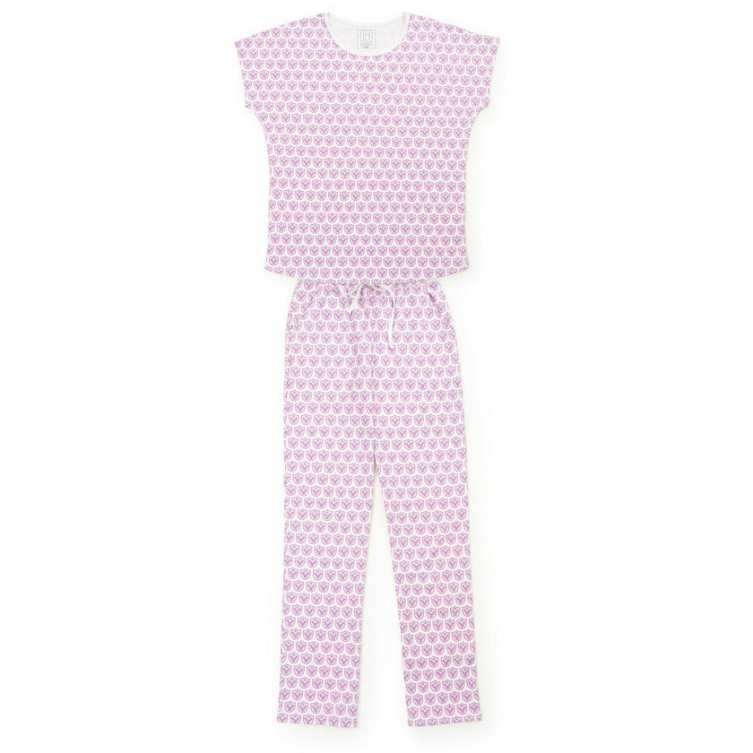 Marcia Women's Pajama Pant Set - Pickleball Crest Pink