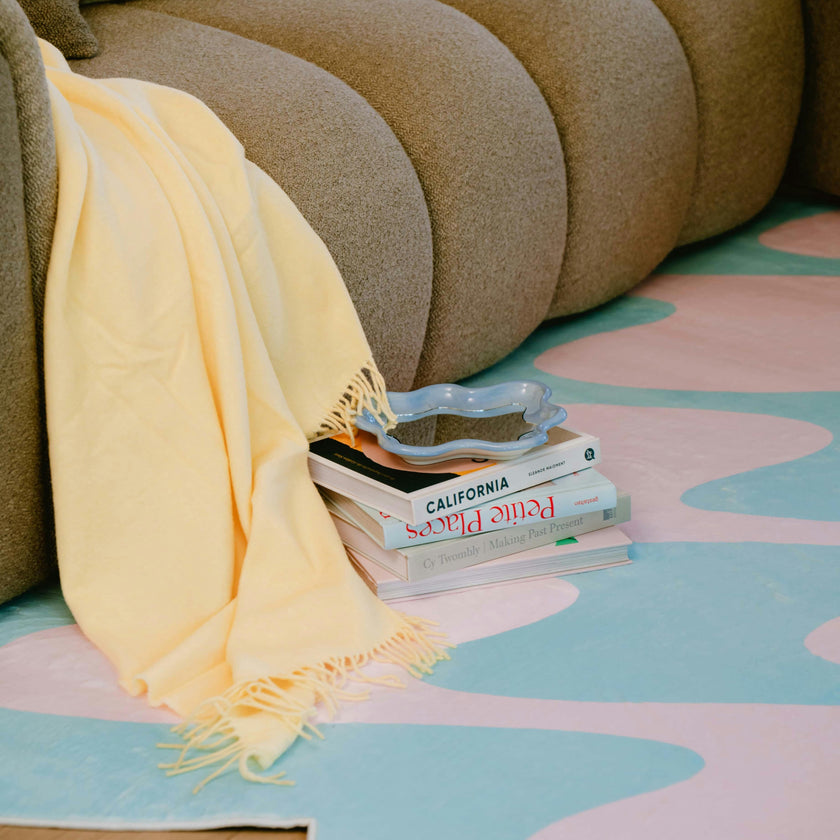 Pastel Irregular Shaped Wavy Rug by Johann Banta