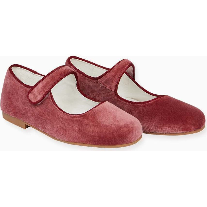 Dusty Pink Velvet Girl Mary Jane Shoes