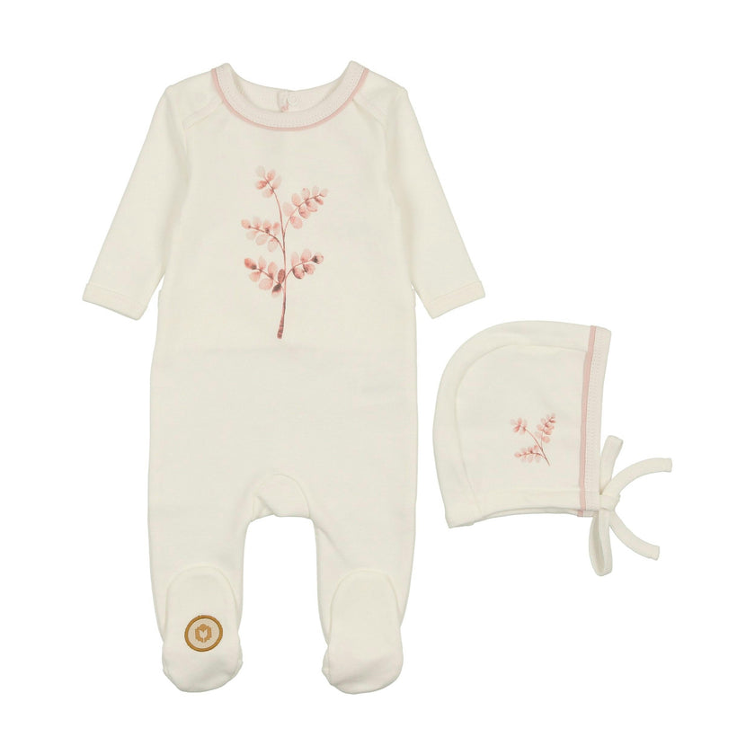 Stem Stitch Footie & Hat Set
