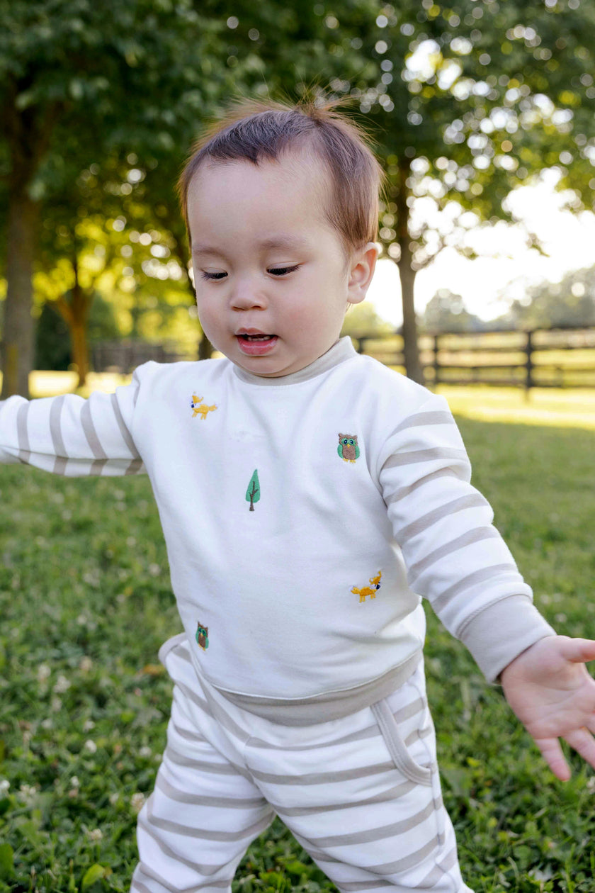 French Terry Knit Set with Woodland Animals