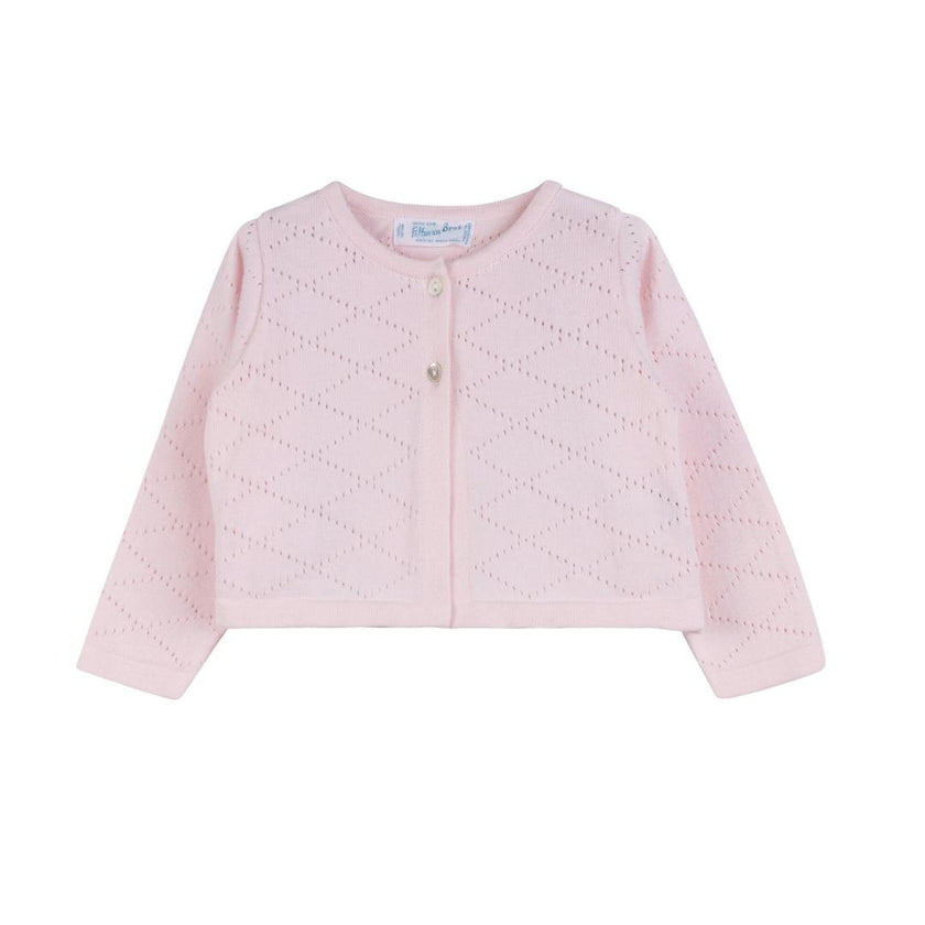 Diamond Pointelle Cropped Cardigan