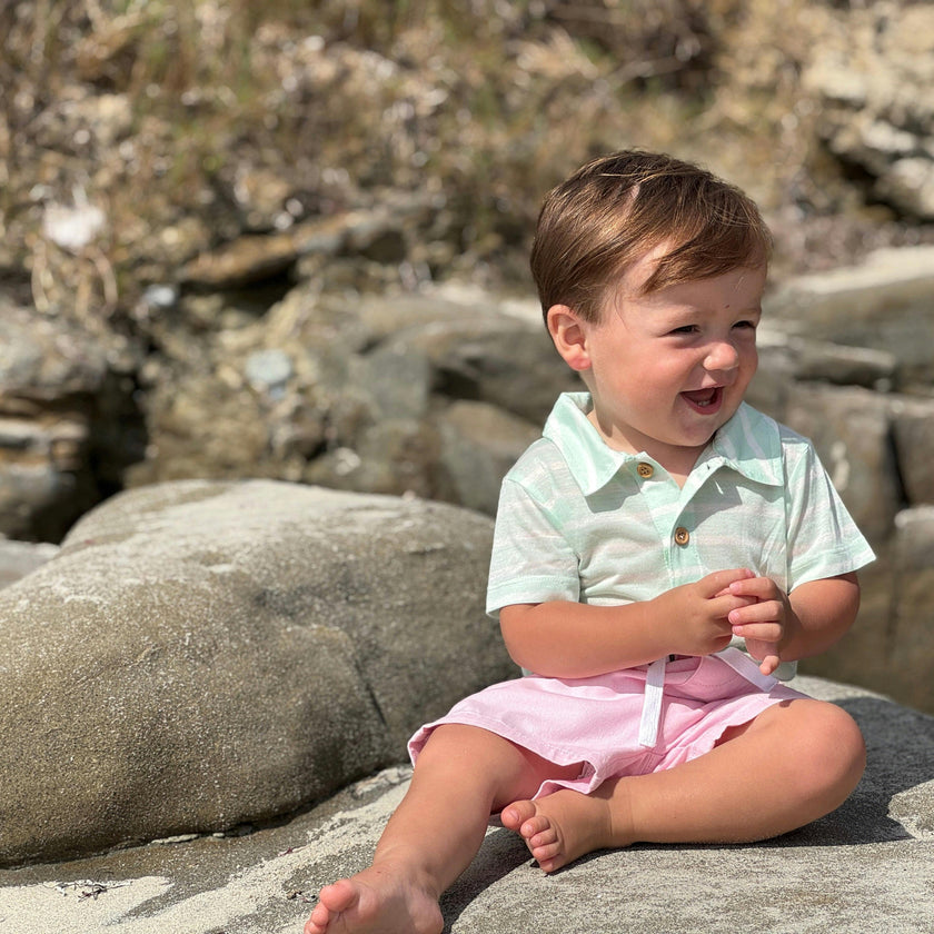 JETTY MINT Stripe Jersey Onesie