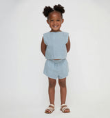 The Tiny Dylan Short Set - Lagoon Gingham