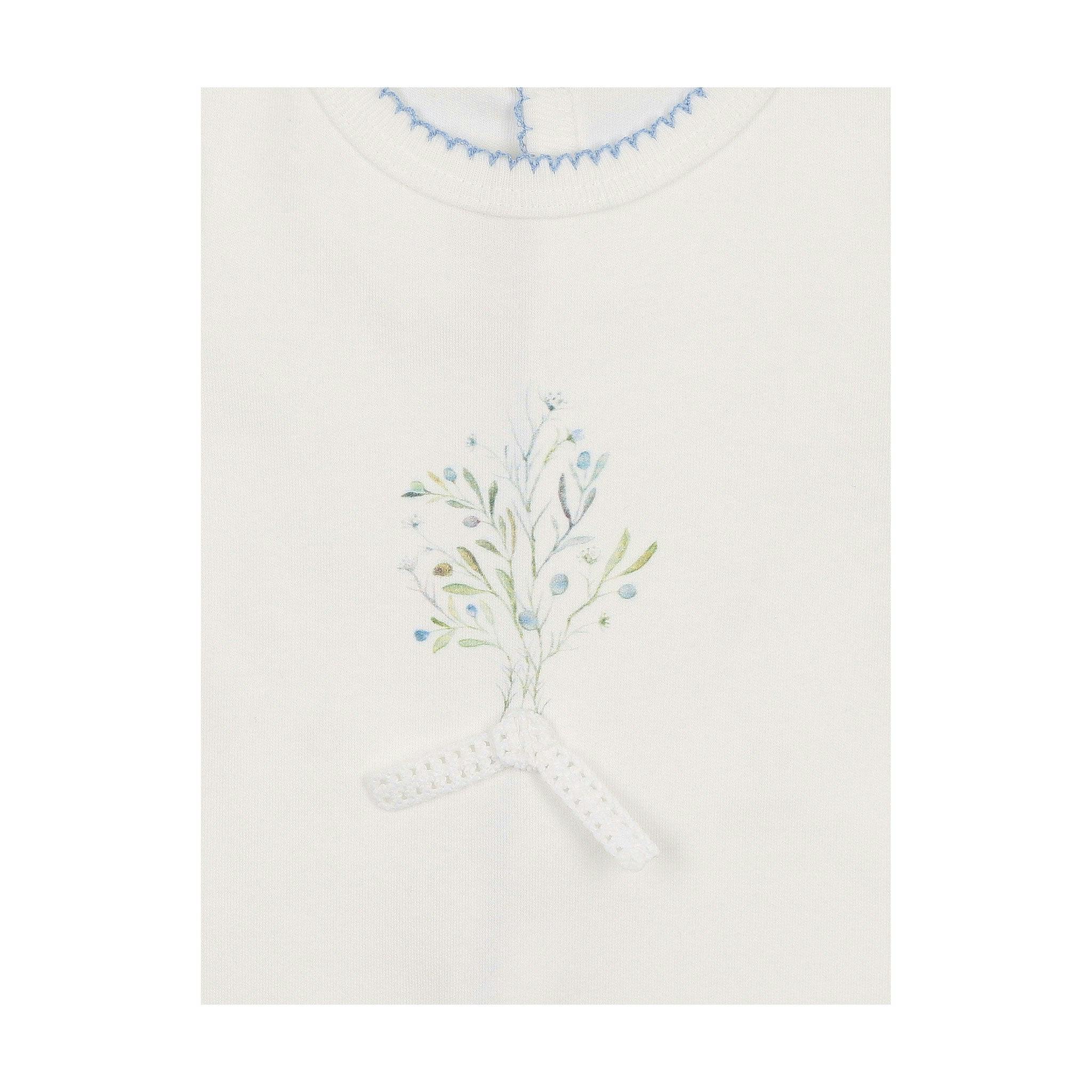 Nature's Touch Boys Footie & Hat Set Ivory & Blue