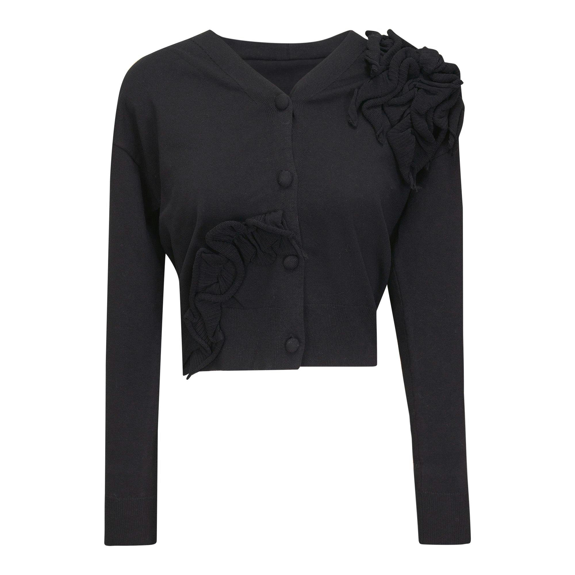 Cropped Flower Cardigan