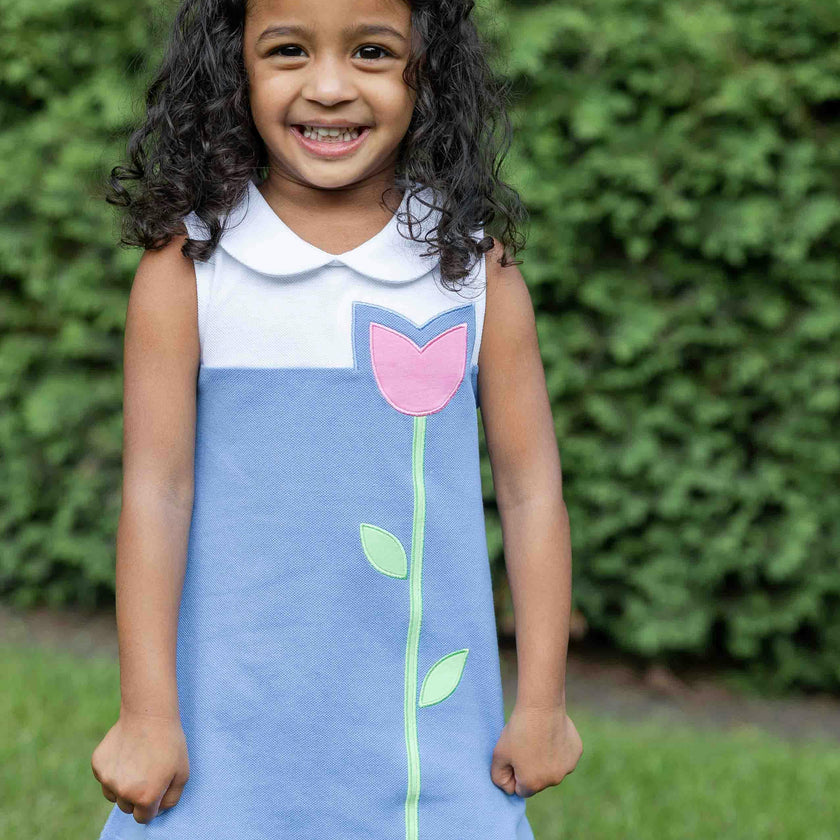 Pique Knit Dress With Tulip