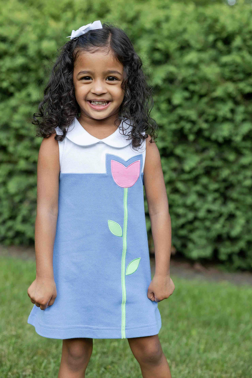 Pique Knit Dress With Tulip