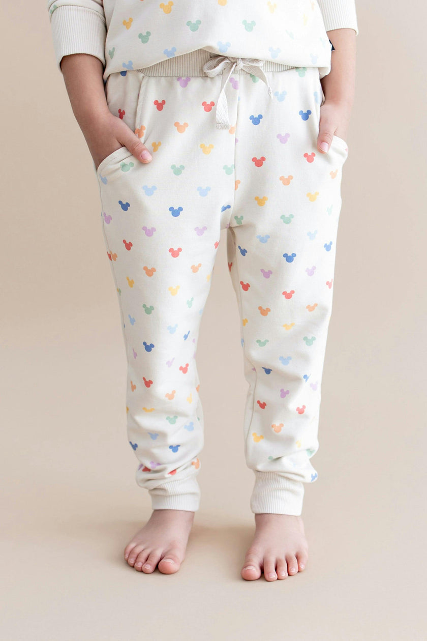 Long Sleeve Jogger Set in Pastel Mickey Mouse