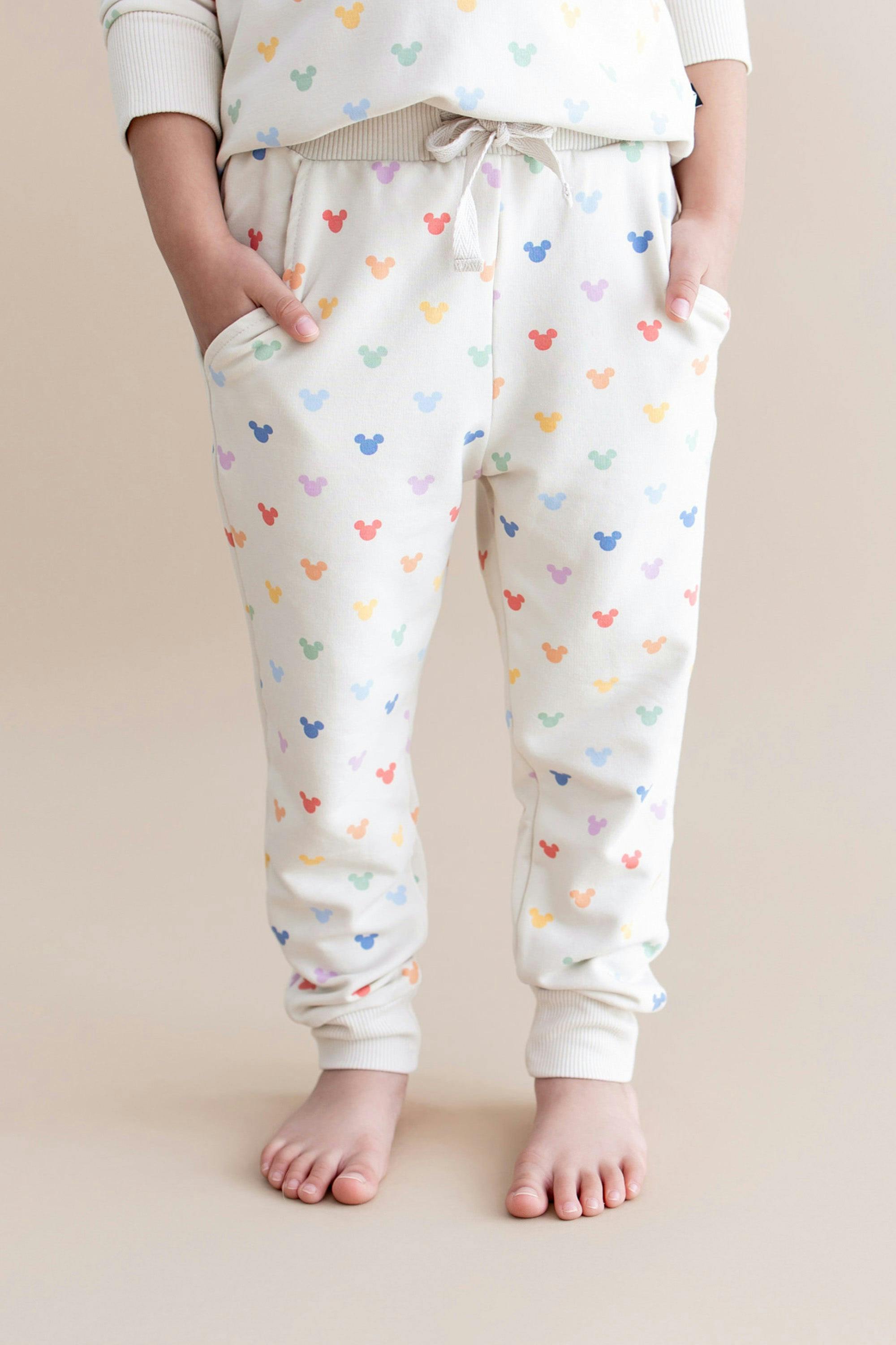 Long Sleeve Jogger Set in Pastel Mickey Mouse