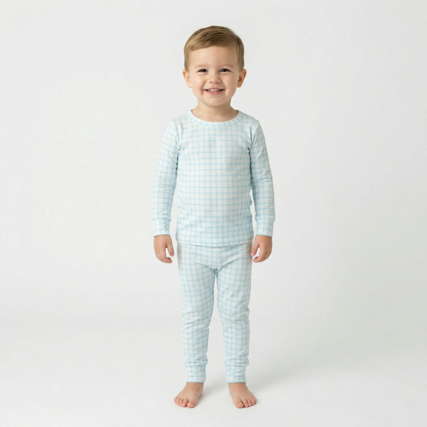 Coastal Check Bamboo Toddler Pajama Set